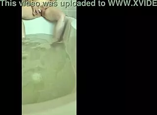 Solo bath delivers intense horny orgasm