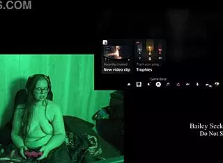 Naked brunette with glasses and big natural tits plays at lake house