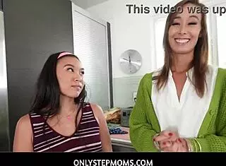 Asian milf stepmom Christy Love shows stepson proper pussy fingering technique. She guides him through intimate instruction.