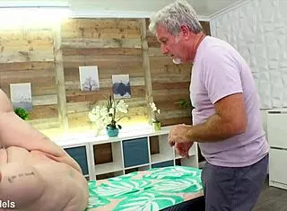 Curvy Redhead Julie Ginger Tempts Masseur with Big Tits Ride