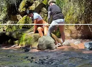 Amateur couple records teen Latina fucking with hermanastro outdoors by the river in homemade doggystyle action! 🌊🍑