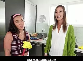 Asian milf stepmom Christy Love shows stepson proper pussy fingering technique. She guides him through intimate instruction.