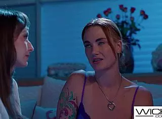 Lexi Luna dives into her fantasy, licking and kissing that hot redhead babe's big tits and tattooed pussy in a wild lesbian session