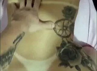 Amateur homemade wife with big tits and lingerie gives ass in bedroom swinger session with husband.