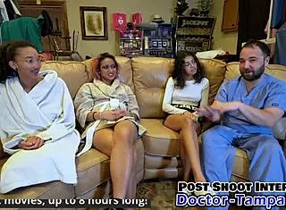 Dr. Tampa performs Genesis's first gyno exam in Florida with gloves and backstage insights