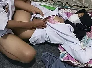 high school student celebrates graduation with boyfriend doggystyle