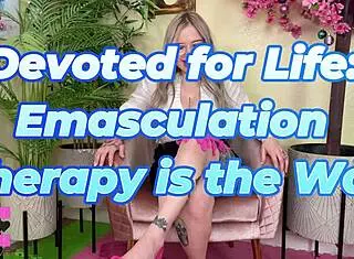 Devoted slave undergoes emasculation therapy under goddess's command