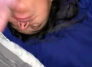 in a steamy scene a teen experiences a facial that lands right on her glasses leaving her surprised