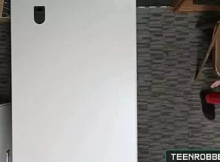 I feel so aroused as thief Angel Del Rey strips for the perverted officer in the office.