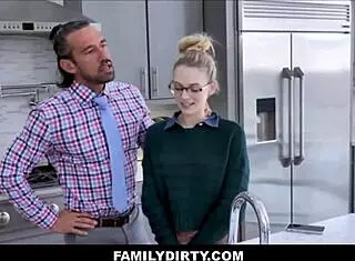 Skinny Blonde Teen 18+ Stepdaughter Takes Big Dick Stepdad on Kitchen Counter!