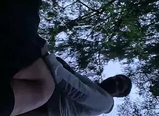 Sexy BBW takes sunset backshots deep in the forest!