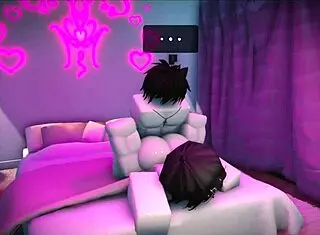 In the roblox studio condo, he grabs the cute fan and starts fucking her rough. Bent over doggystyle leads to intense passionate session.