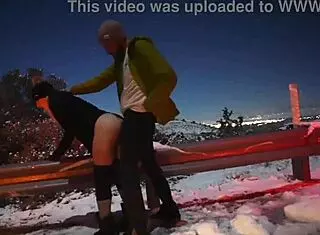 Pregnant woman enjoys outdoor anal with missionary and doggystyle until caught moaning