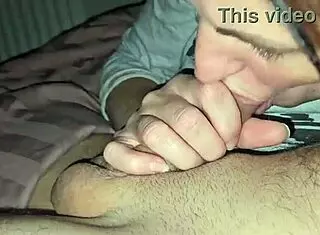 Why settle for a simple goodnight when you can have this brunette giving an unforgettable blowjob experience?