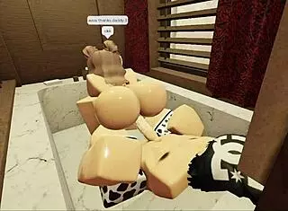 Brunette With A FAT ASS SUCKS And FUCKS In The Bathtub