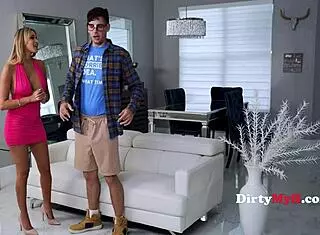 hey, this latin milf is teaching a virgin dork all about sex