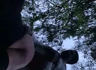 Sexy BBW takes sunset backshots deep in the forest!