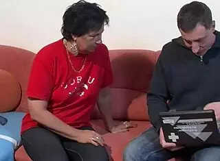 Big cock guy takes control and fucks German mature mommy in reverse cowgirl style