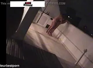 sneaky couple leaves party but gets caught fucking on penthouse balcony