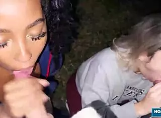 Scarlet Taylor and busty ebony Juliana share dicks