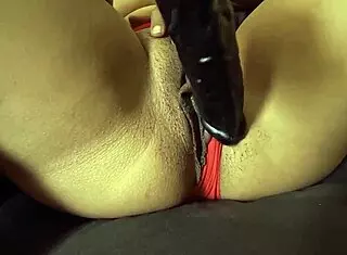 in the absence of her husband she makes herself cum with a dildo