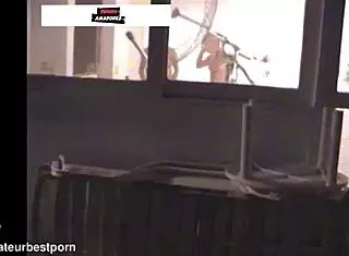 sneaky couple leaves party but gets caught fucking on penthouse balcony