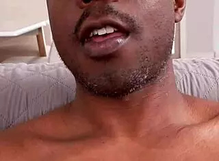 Big muscular bodybuilder shows off monster big black cock