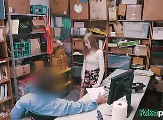 young shoplifter dolly leigh gets brunette pussy fucked hard in garage storage room