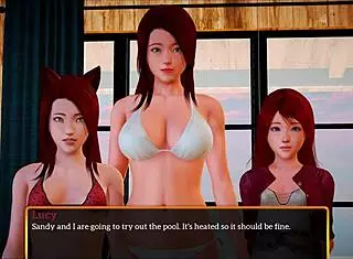 Brunette Teen and Redhead Milf Share Big Tits Secrets