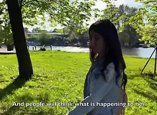 hey friend, can you control my orgasms in public with this toy while i'm in miniskirt flashing petite tits in garden forest?