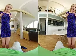 Czech VR 373 features mesmerizing blonde girlfriend riding cock in lingerie missionary cowgirl doggystyle