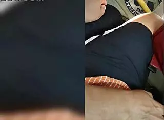 curvy mature struts in tight leggings down the street