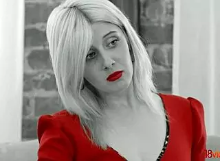 Doris in red dress debuts anal on 18videoz