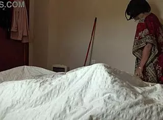 hotel maid gets surprised by my big black french cock and starts cheating