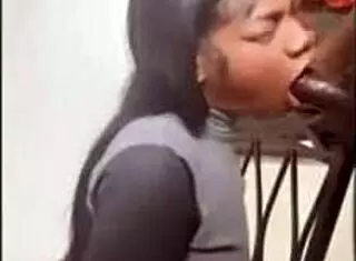 Stepbrother with 11 inch cock received a blowjob from Keisha Minaj. She finished with an intense cumshot in the encounter.