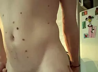 Stepbrother enjoys stepsister's domination with strapon in intense kitchen sex. They explore rimjob and hardcore actions together.