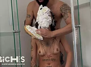 In this scene, a character experiences a messy tortada event numbered 16 43 with wet elements.