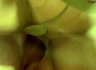 Brunette mature lola in sheer blouse and pantyhose fucks young 18+ lover