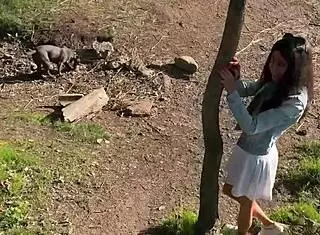 hey friend, can you control my orgasms in public with this toy while i'm in miniskirt flashing petite tits in garden forest?