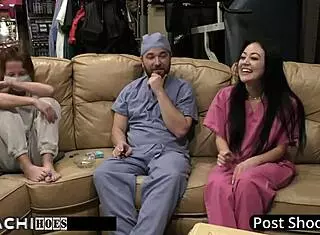 oh god, i get this hitachi orgasm from doctor-tampa... blaire celeste, with my small tits nipples pierced, shaved pussy spread close up in hospital humiliation, moaning loud backstage in florida