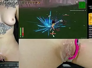 Wow playing tropical monster girls by sweetcakesnsfw on stream with cum dripping from my wet pussy!