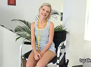 Elegant teen 18+ sucks cock in pov before narrow fuckbox gets penetrated hard