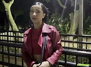 horny stranger rides my cock bareback until i cum in missionary with spitting and belly action