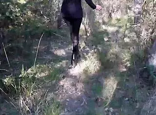 These high heels feel sexy walking through the woods with my big ass.