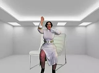 Darth Vader bangs fantasy granny Princess Leia with taboo dildo and dick creampie