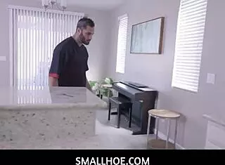 Smallhoe Features Sexy Petite Hipster Nerd Leana Lovings with Damon Dice