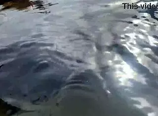 Stranger feeds my sperm to fish in public beach pov with big tits milf handjob cumshot