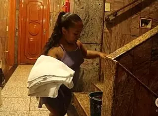 Yo, lil short stuff gets sassy till that big cock drops for interracial midget quickie 😏🍆