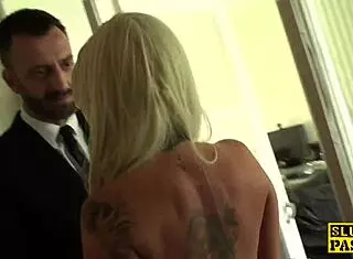 Inked Brit Sub Roxy Mae Slapped By Cuckold In Rough Cowgirl Ride