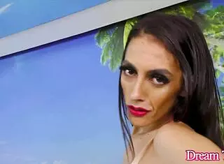 i'm trans beauty mariana lins, letting the machine ream my tight butthole solo